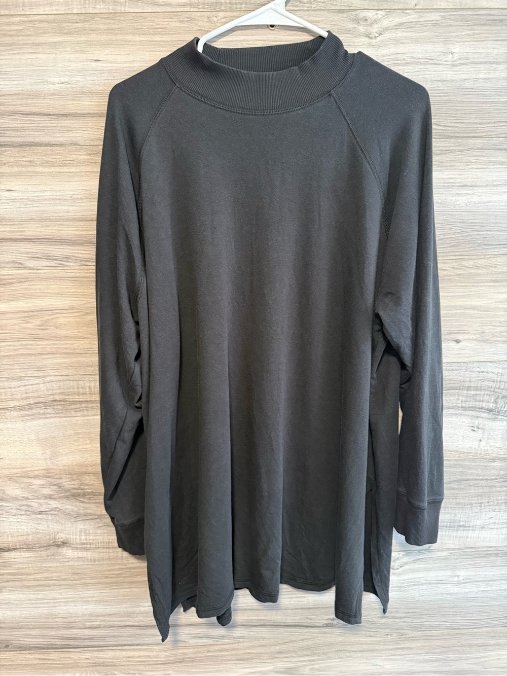 Eileen Fisher Cozy Brushed Terry Mock Neck Long Top
